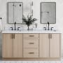 Ariel Kelly 72" Free Standing Double Basin Vanity Set with Cabinet and Quartz Vanity Top White Oak