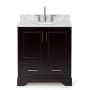 Ariel Stafford 30" Free Standing Single Basin Vanity Set with Cabinet and Marble Vanity Top Espresso
