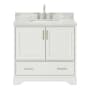 Ariel Stafford 37" Free Standing Single Basin Vanity Set with Cabinet and Marble Vanity Top White