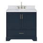 Ariel Stafford 36" Free Standing Single Basin Vanity Set with Cabinet and Marble Vanity Top Midnight Blue
