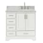 Ariel Stafford 36" Free Standing Single Basin Vanity Set with Cabinet and Marble Vanity Top White