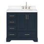 Ariel Stafford 37" Free Standing Single Basin Vanity Set with Cabinet and Quartz Vanity Top Midnight Blue