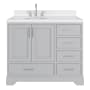 Ariel Stafford 42" Free Standing Single Basin Vanity Set with Cabinet, Quartz Vanity Top, and Oval Sink Grey