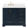 Ariel Stafford 42" Free Standing Single Basin Vanity Set with Cabinet and Quartz Vanity Top Midnight Blue