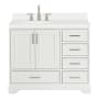 Ariel Stafford 42" Free Standing Single Basin Vanity Set with Cabinet and Quartz Vanity Top White
