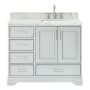 Ariel Stafford 43" Free Standing Single Basin Vanity Set with Cabinet and Marble Vanity Top Grey