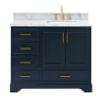 Ariel Stafford 43" Free Standing Single Basin Vanity Set with Cabinet and Marble Vanity Top Midnight Blue