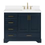 Ariel Stafford 43" Free Standing Single Basin Vanity Set with Cabinet and Quartz Vanity Top Midnight Blue