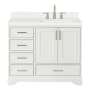 Ariel Stafford 43" Free Standing Single Basin Vanity Set with Cabinet and Quartz Vanity Top White