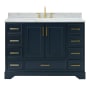 Ariel Stafford 49" Free Standing Single Basin Vanity Set with Cabinet and Marble Vanity Top Midnight Blue