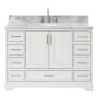 Ariel Stafford 49" Free Standing Single Basin Vanity Set with Cabinet and Marble Vanity Top White