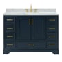 Ariel Stafford 48" Free Standing Single Basin Vanity Set with Cabinet and Marble Vanity Top Midnight Blue