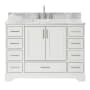 Ariel Stafford 48" Free Standing Single Basin Vanity Set with Cabinet and Marble Vanity Top White