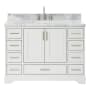 Ariel Stafford 49" Free Standing Single Basin Vanity Set with Cabinet and Marble Vanity Top White
