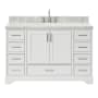 Ariel Stafford 54" Free Standing Single Basin Vanity Set with Cabinet and Marble Vanity Top White