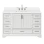 Ariel Stafford 55" Free Standing Single Basin Vanity Set with Cabinet and Quartz Vanity Top White