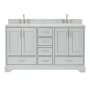 Ariel Stafford 60" Free Standing Double Basin Vanity Set with Cabinet and Marble Vanity Top Grey