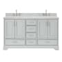 Ariel Stafford 60" Free Standing Double Basin Vanity Set with Cabinet and Marble Vanity Top Grey