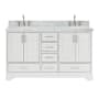 Ariel Stafford 60" Free Standing Double Basin Vanity Set with Cabinet and Marble Vanity Top White