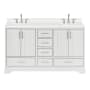 Ariel Stafford 60" Free Standing Double Basin Vanity Set with Cabinet and Quartz Vanity Top White