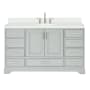 Ariel Stafford 60" Free Standing Single Basin Vanity Set with Cabinet and Quartz Vanity Top Grey