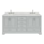 Ariel Stafford 72" Free Standing Double Basin Vanity Set with Cabinet and Marble Vanity Top Grey