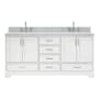 Ariel Stafford 72" Free Standing Double Basin Vanity Set with Cabinet and Marble Vanity Top White