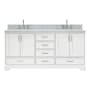 Ariel Stafford 72" Free Standing Double Basin Vanity Set with Cabinet and Marble Vanity Top White