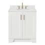 Ariel Taylor 30" Free Standing Single Basin Vanity Set with Cabinet, Quartz Vanity Top, and Oval Bathroom Sink White