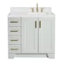 Ariel Taylor 36" Free Standing Single Basin Vanity Set with Cabinet, Quartz Vanity Top, and Right Offset Rectangular Bathroom Sink Grey