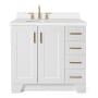 Ariel Taylor 36" Free Standing Single Basin Vanity Set with Hardwood Cabinet, Quartz Vanity Top, and Oval Bathroom Sink White