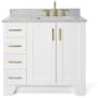 Ariel Taylor 36" Thick Carrara Marble Vanity Top White