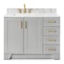 Ariel Taylor 42" Thick Carrara Marble Vanity Top Grey