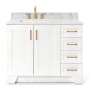 Ariel Taylor 42" Thick Carrara Marble Vanity Top White