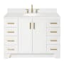 Ariel Taylor 48" Free Standing Single Basin Vanity Set with Cabinet, Quartz Vanity Top, and Oval Bathroom Sink White