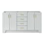 Ariel Taylor 66" Double Free Standing Vanity Cabinet - Less Vanity Top Grey