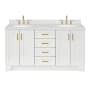Ariel Taylor 66" Free Standing Double Basin Vanity Set with Cabinet, Quartz Vanity Top, and Oval Bathroom Sinks White