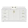 Ariel Taylor 66" Free Standing Single Basin Vanity Set with Cabinet, Quartz Vanity Top, and Oval Bathroom Sink White