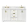 Ariel Taylor 66" Free Standing Double Basin Vanity Set with Cabinet and Marble Vanity Top White