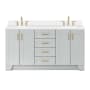 Ariel Taylor 66" Free Standing Double Basin Vanity Set with Cabinet and Quartz Vanity Top Grey