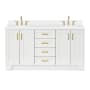 Ariel Taylor 66" Free Standing Double Basin Vanity Set with Cabinet and Quartz Vanity Top White