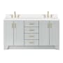 Ariel Taylor 67" Free Standing Double Basin Vanity Set with Cabinet and Quartz Vanity Top Grey