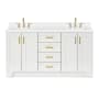 Ariel Taylor 67" Free Standing Double Basin Vanity Set with Cabinet and Quartz Vanity Top White