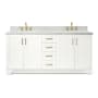 Ariel Taylor 73" Free Standing Double Basin Vanity Set with Cabinet and Marble Vanity Top White