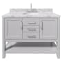 Ariel Bayhill 49" Free Standing Single Basin Vanity Set with Cabinet and Marble Vanity Top Grey