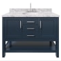 Ariel Bayhill 49" Free Standing Single Basin Vanity Set with Cabinet and Marble Vanity Top Midnight Blue