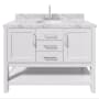 Ariel Bayhill 49" Free Standing Single Basin Vanity Set with Cabinet and Marble Vanity Top White