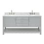 Ariel Bayhill 72" Free Standing Double Basin Vanity Set with Cabinet and Marble Vanity Top Grey / Carrara White Top