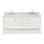 Ariel Bayhill 72" Free Standing Double Basin Vanity Set with Cabinet and Marble Vanity Top White / Carrara White Top