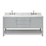 Ariel Bayhill 73" Free Standing Double Basin Vanity Set with Cabinet and Marble Vanity Top Grey / Carrara White Top